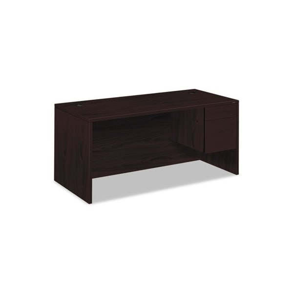 Hon HON, 10500 SERIES inLin RIGHT 3/4 HEIGHT PEDESTAL DESK, 66W X 30D X 29.5H, MAHOGANY 10583RNN - main